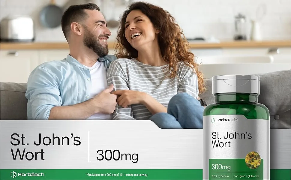 Horb ach St John's Wort Capsules 300mg | 120 Count | Non-GMO Gluten Free | Herbal Extract - CL3698
