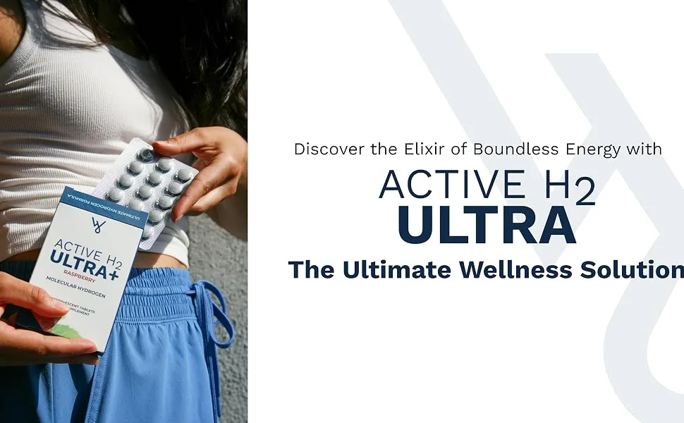 Purative Active H2 Ultra+ Hydrogen Water Tablet Natural Raspberry. Supports Overall Well-Being with Benefits of Molecular Hydrogen 60 Servings - Active H2 Ultra-1
