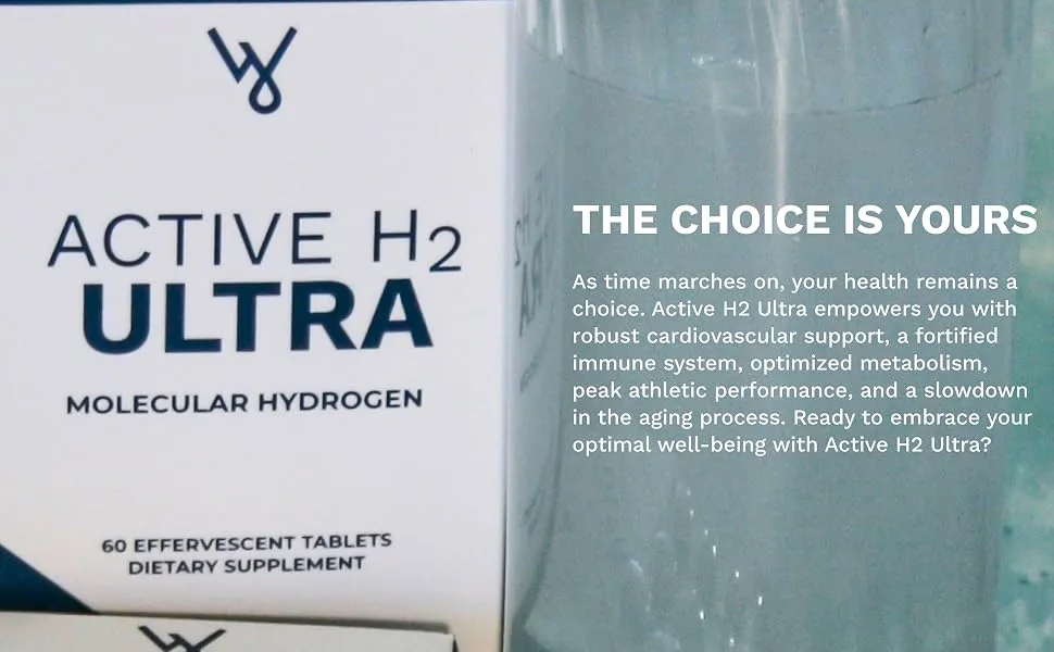 Purative Active H2 Ultra+ Hydrogen Water Tablet Natural Raspberry. Supports Overall Well-Being with Benefits of Molecular Hydrogen 60 Servings - Active H2 Ultra-2