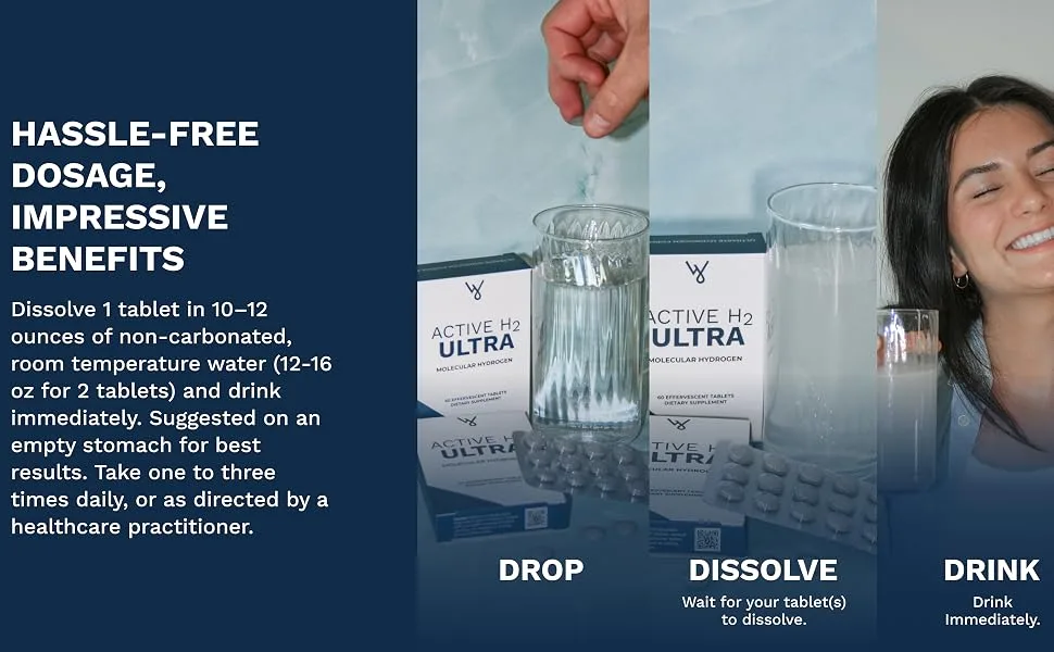 Purative Active H2 Ultra+ Hydrogen Water Tablet Natural Raspberry. Supports Overall Well-Being with Benefits of Molecular Hydrogen 60 Servings - Active H2 Ultra-4