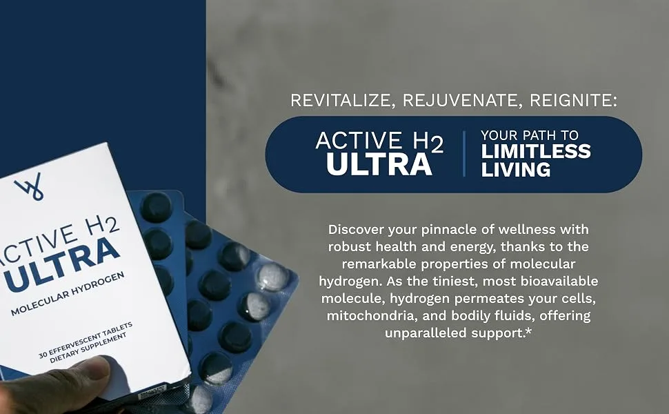 Purative Active H2 Ultra+ Hydrogen Water Tablet Natural Raspberry. Supports Overall Well-Being with Benefits of Molecular Hydrogen 60 Servings - Active H2 Ultra-5