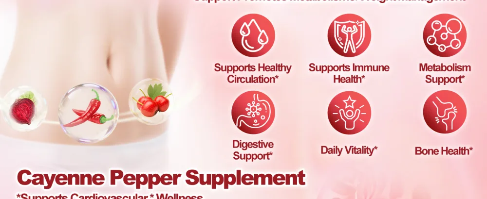 RiseLuxun 12-in-1 Cayenne Pepper Capsules Supplement* 5000mg Per Serving Containing | Vitamin D3 K2+E & Extracts of Grape Seed Hawthorn Beetroot Berberine Other Extracts - Cayenne Pepper Softgels