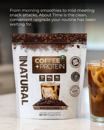 About Time Keto Shake with Bovine Collagen Protein + MCTs from Coconuts - 19g Fat 10g Protein 5g Net Carbs - Vanilla Caramel 1lb - choco protein