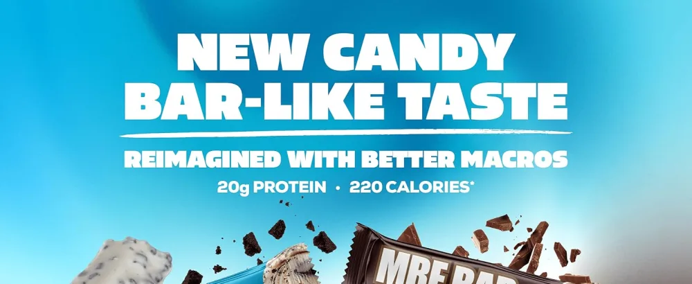REDCON1 MRE Protein Bars Chocolate Chip Cookie Dough - 12 Count 20g High Protein Snack - Nutrition Bar - On-The-Go Breakfast or Post-Workout Snack - Protein bars, protein, mre, mre meals, meal replacement, proteina, 20 grams protein, 220 calories