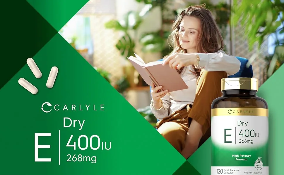 Carlyle Dry Vitamin E 400 IU | 120 Capsules | D-Alpha Tocopheryl | High Potency Formula | Non-GMO and Gluten Free - product information 6