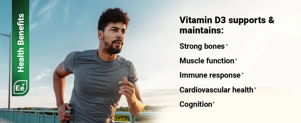Essential Elements Vitamin D3 5000 IU - Softgels with Olive Oil - Bone Muscle & Immune Support - 90 Count 90 Count (Pack of 1) - Health Benefits