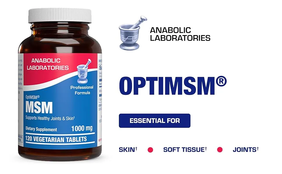 Methylsulfonylmethane MSM Supplement 1000mg - High Strength Soft Tissue & Joint Support Supplement with MSM from OptiMSM - Vegetarian Non-GMO & Made in the USA in cGMP Facilities - 60 Servings - section 1