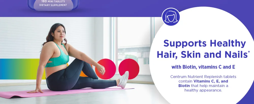 Centrum Nutrient Replenish GLP-1 Nutrition Support Multivitamin for Whole Body Health and Appearance - 180 Tablets 6 Month Supply - Centrum Nutrient Re - Supports Healthy Appearance