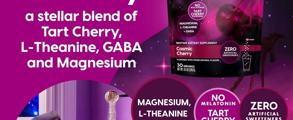 Hydrant Melatonin Free Sleep Aid Powder Tart Cherry Magnesium L-theanine and GABA Hydrate While You Sleep (Cosmic Cherry 30 Pack) - product information 7