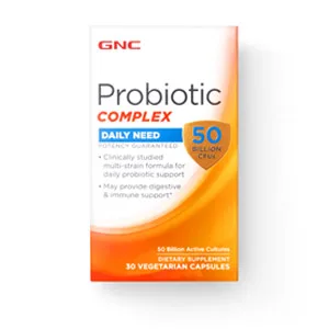 GNC Probiotic Complex Daily Need with 50 Billion CFUs | Clinically Studied Multi-Strain Supports Digestive and Immune Health Vegetarian | 30 Capsules 1 - Details of GNC Probiotic Complex - 50 Billion CFUs box