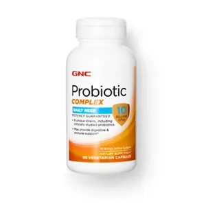 GNC Probiotic Complex Daily Need with 10 Billion CFUs | 8 Unique Strains Including Clinically Studied Probiotics May Provide Digestive & Immune Support Vegetarian | 90 Capsules - Details of GNC Probiotic Complex Daily Need - 1 Billion CFUs box