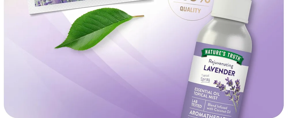 Nature's Truth Lavender Essential Oil Spray | 2.4 fl oz | Room Aroma Mist Topical Use & Yoga - product information 10