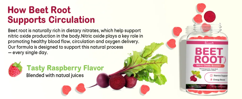 Beet Root Gummies - Nitric Oxide Beet Gummies for Circulation Support Nitric Oxide Production - with Grape Seed Hawthorn Berry Hibiscus Organic Non-GMO 60 Gummies Beetroot 60 Count (Pack of 1) - beetroot gummies