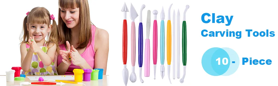 Plastic Clay Tools Clay Sculpting Tools Modeling Clay Tools Double Head Ceramic Pottery Tool Kit Cook Decorating Tools for Kids Crafts DIY Shaping and Sculpting  Assorted Colors 10 - product information 2