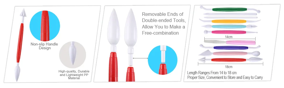 Plastic Clay Tools Clay Sculpting Tools Modeling Clay Tools Double Head Ceramic Pottery Tool Kit Cook Decorating Tools for Kids Crafts DIY Shaping and Sculpting  Assorted Colors 10 - product information 3