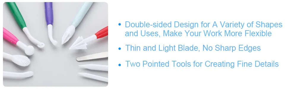 Plastic Clay Tools Clay Sculpting Tools Modeling Clay Tools Double Head Ceramic Pottery Tool Kit Cook Decorating Tools for Kids Crafts DIY Shaping and Sculpting  Assorted Colors 10 - product information 5