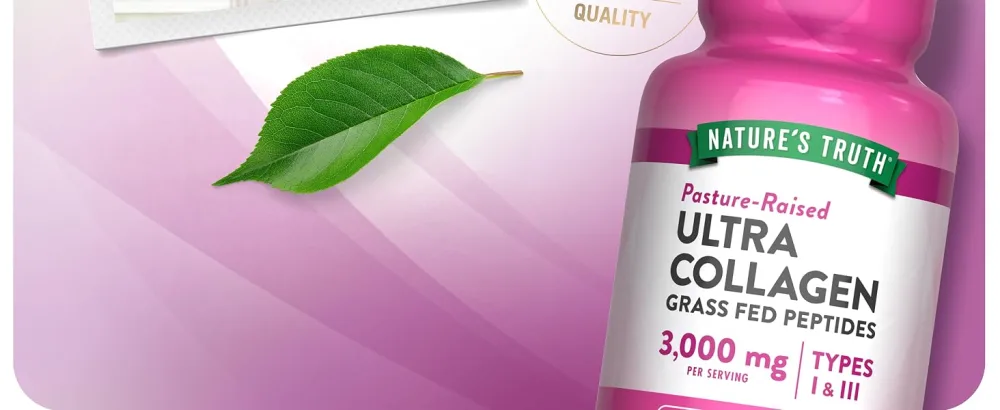 Nature's Truth Collagen Peptides | 90 Caplets | Type 1 and 3 with Vitamin C | Grass Fed Non-GMO & Gluten Free Supplement - desktop