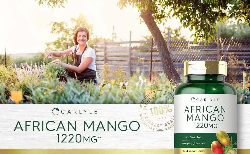 Carlyle African Mango Supplement | 80 Capsules | with Green Tea Extract | Non-GMO Gluten Free 80 Count (Pack of 1) - CL2342 1