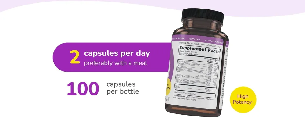 Twinlab Stress B-Complex Caps - Energy Support Supplement with Vitamin B12 and B6-100 Capsules (Pack of 2) - product information 7