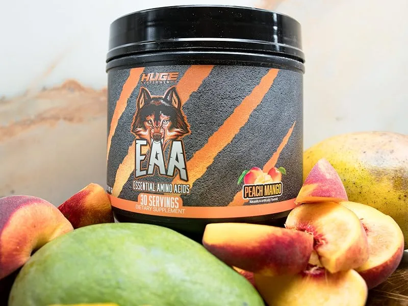 Huge EAA Supplement Highest Dosed Essential Amino Acid Powder 12.8g EAAs & 8g BCAAs Per Serving Muscle Growth Recovery & Performance (Peach Mango) - what are eaas