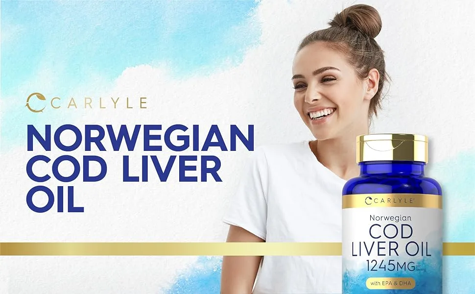 Carlyle Norwegian Cod Liver Oil | with EPA & DHA | 1245mg | 150 Softgels | Liquid Capsules | Non-GMO & Gluten Free Supplement - Norwegian Cod Liver Oil