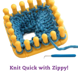 Authentic Knitting Board Bundle Zippy Master Set  Jumbo Gauge  Modular Loom - Knit Quick With Zippy