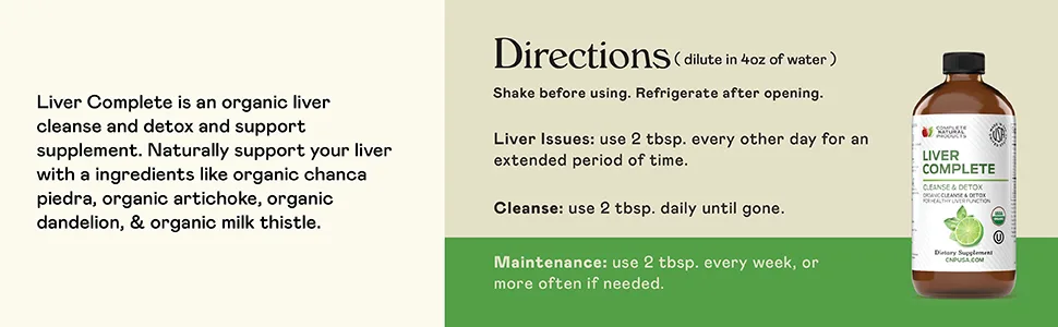 Liver Complete 8oz Organic Liquid Concentrate - Liver Cleanse & Digestive Bitters Vinegar Supplement - Liver Cleanse