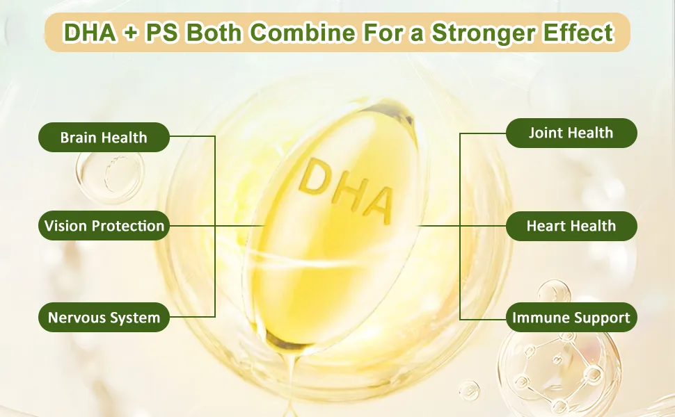OMOGS Algae DHA - 600 mg Omega-3 DHA Softgels with Phosphatidylserine & Walnut Oil Supports Healthy Brain Function Vision Eye & Memory Gluten Free Non-GMO 90 Softgels - product information 9
