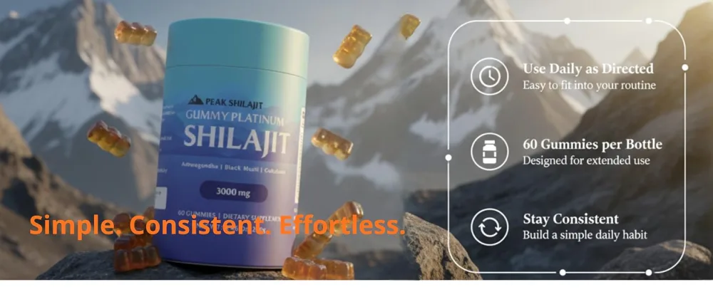 PEAKSHILAJIT Gummy Platinum Daily Wellness Support 60 Gummies - A+.4