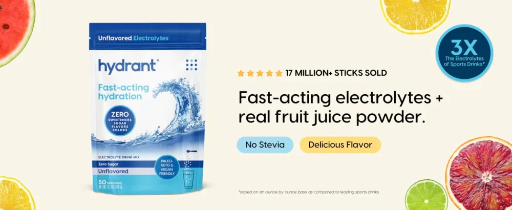 Hydrant - Bulk Fasting Electrolyte Hydration Powder 50 Servings Sugar-Free Fasting Supplement Powder - Zero Sugar Flavorless Drink Mix for Fasting - hydration pack