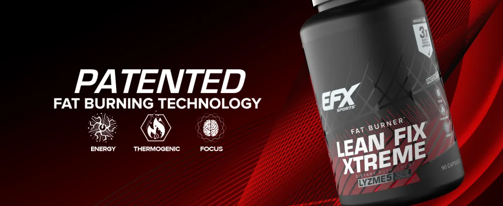 EFX Sports Lean Fix Xtreme | Weight Loss Supplement | Multi-Patented Fat Burning Formula | Powered by Lyzme 5 | 30 Servings 90 Capsules - Lean Fix Xtreme