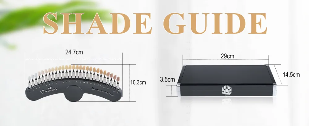 27 Colors Shade Guide Whitening Shade Chart Teeth Color Contrast Comparison for Home Beauty Salon Use R-27 - product information 3