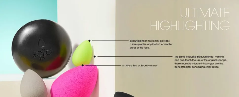 beautyblender micro.mini pro: Mini Makeup Blending Sponges perfect for Contouring  Highlighting & Concealing  Vegan & Cruelty Free  Made in USA - product information 2