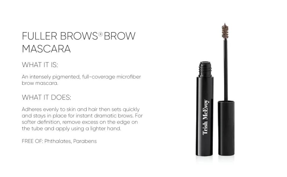 Trish McEvoy Fuller Brows  Brow Mascara  Natural Brunette  6.3 ML / 0.2 fl oz - trish mcevoy fuller brows brow mascara