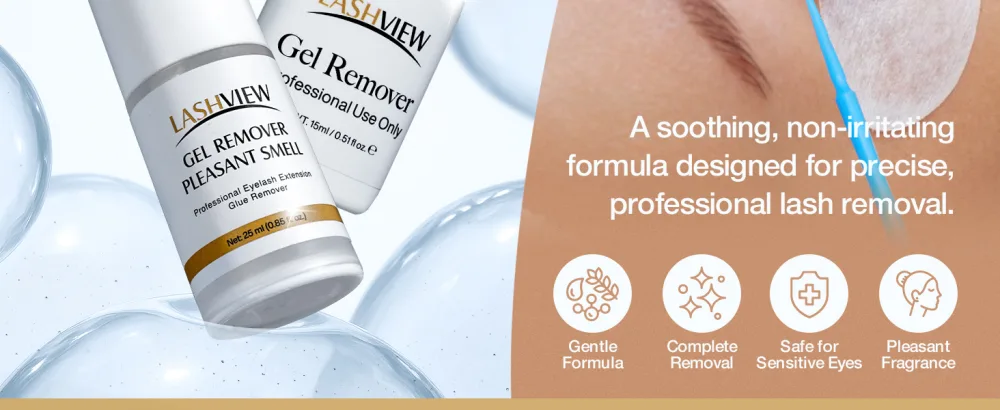 LASHVIEW Sensitive Lash Remover for Lash Extensions - Clear Eyelash Extension Remover Gel 15ml lash remover gel 15ml - Lashview Gel Remover