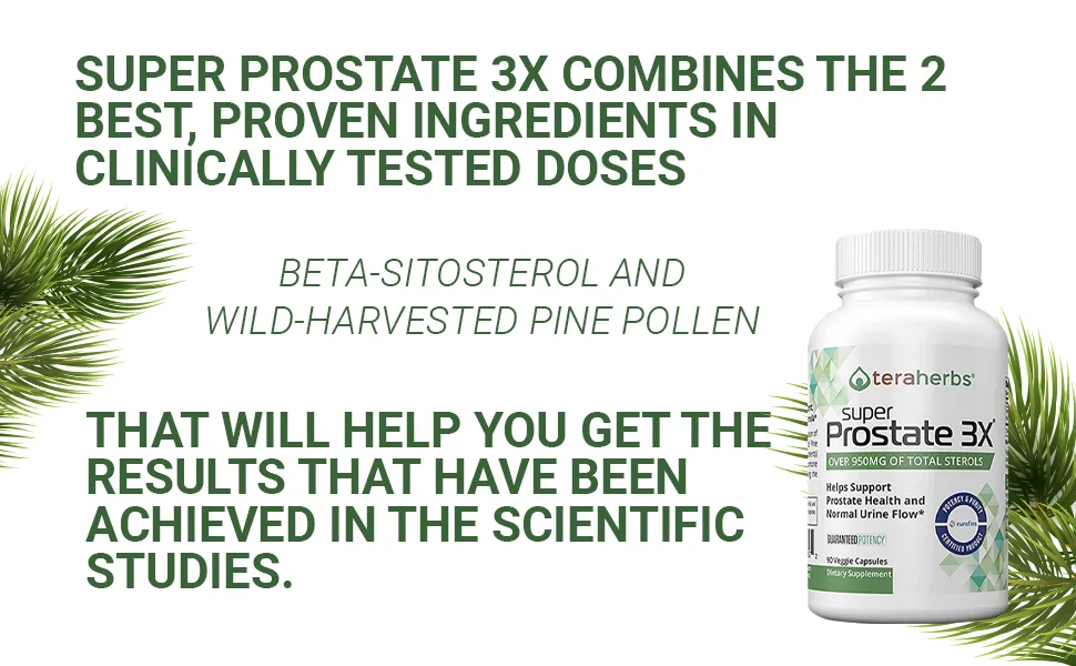 teraherbs Super Prostate 3X - Bladder Control & Support for Enlarged Prostate & Frequent Urination - Prostate Supplements for Men - 90 Capsules 1 - Tera Herbs Prostate Support & Prostate Supplement for the symptoms of an Enlarged Prostate