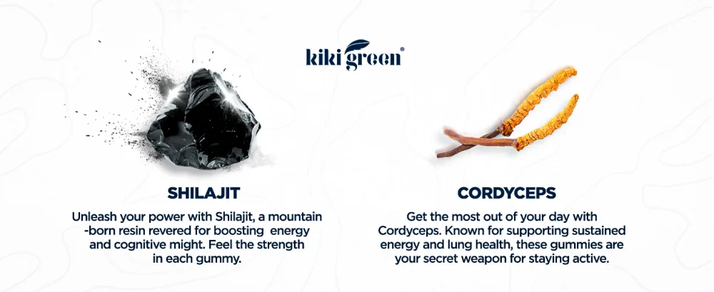 KIKI Green Shilajit Gummies - 1000 mg Pure Himalayan Shilajit Gummies with Cordyceps Extract - Trace Minerals Included - 60 Individually Packed Gummy - Raspberry Flavor - product information 5