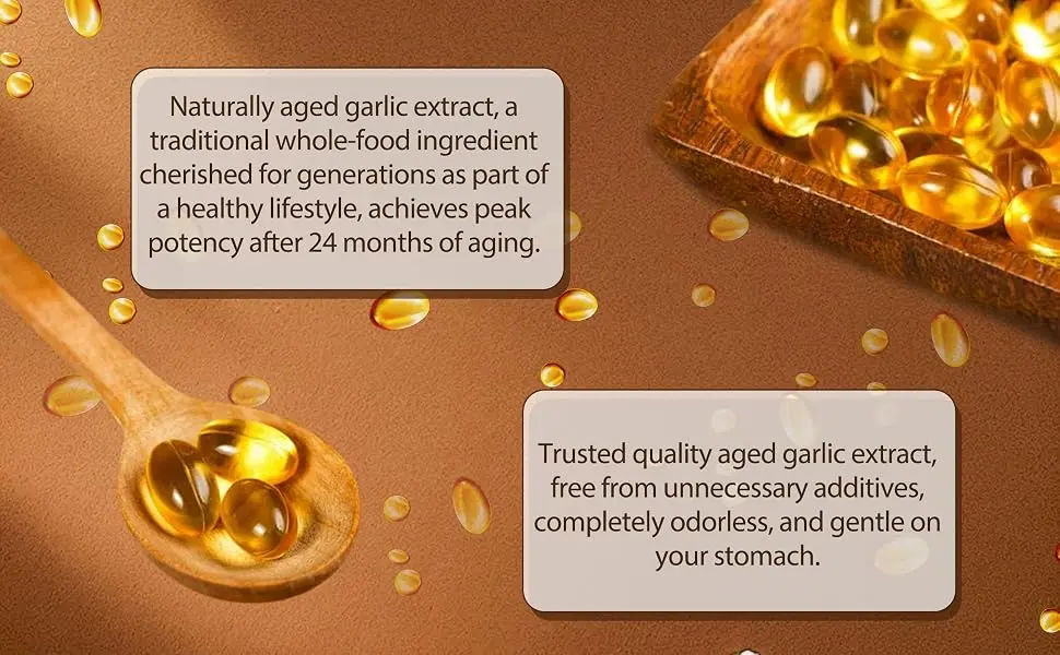 Aged Garlic Extract 300 Softgels 7500mg Odorless | Heart & Immune Antioxidant Supplements Vegetarian All-Natural Non-GMO (1) - Aged Garlic Extract