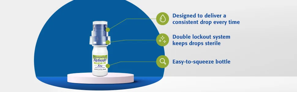 Refresh RELIEVA PF Xtra Preservative-Free Artificial Tears Lubricant Eye Drops 2x0.33 fl oz (20 mL) 2 Count - Relieva XTRA