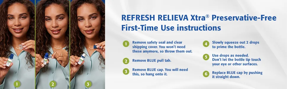 Refresh RELIEVA PF Xtra Preservative-Free Artificial Tears Lubricant Eye Drops 2x0.33 fl oz (20 mL) 2 Count - Relieva XTRA