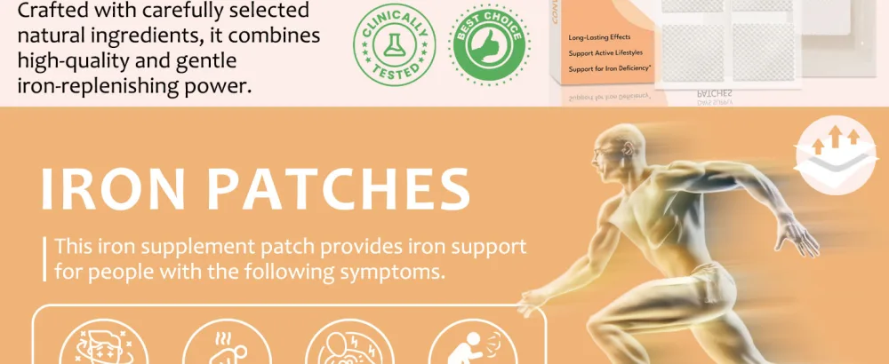 Iron Support Topical Patch Easy to Use, 60 Days Supply Sugar-Free, Latex-Free, Natural Alternative Ideal for Energy & Vitality 60 Count (Pack of 1) - product information 8