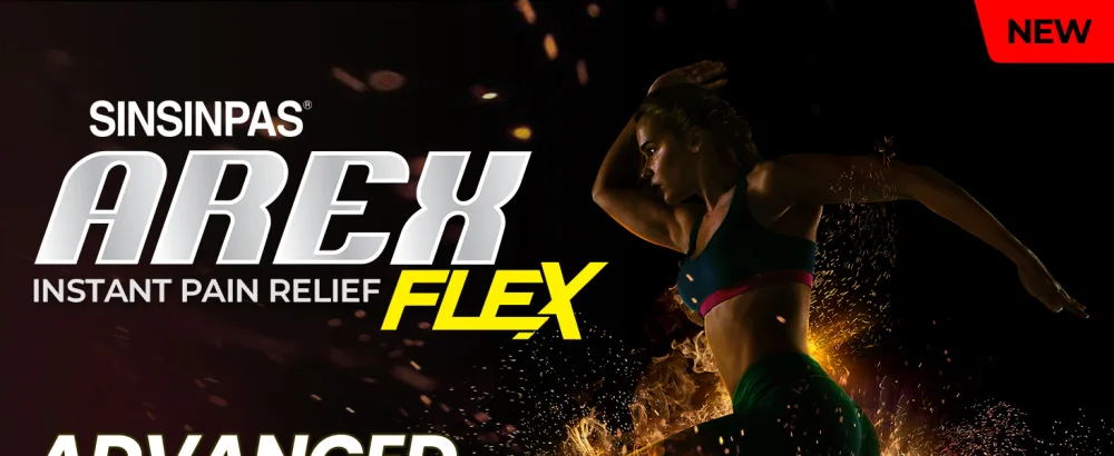 SINSINPAS Arex Flex Pain Relieving Patch 1 Pack (6 Patches) Strong Adhesion Powerful Cool & Hot Dual Effect - FLEX 001
