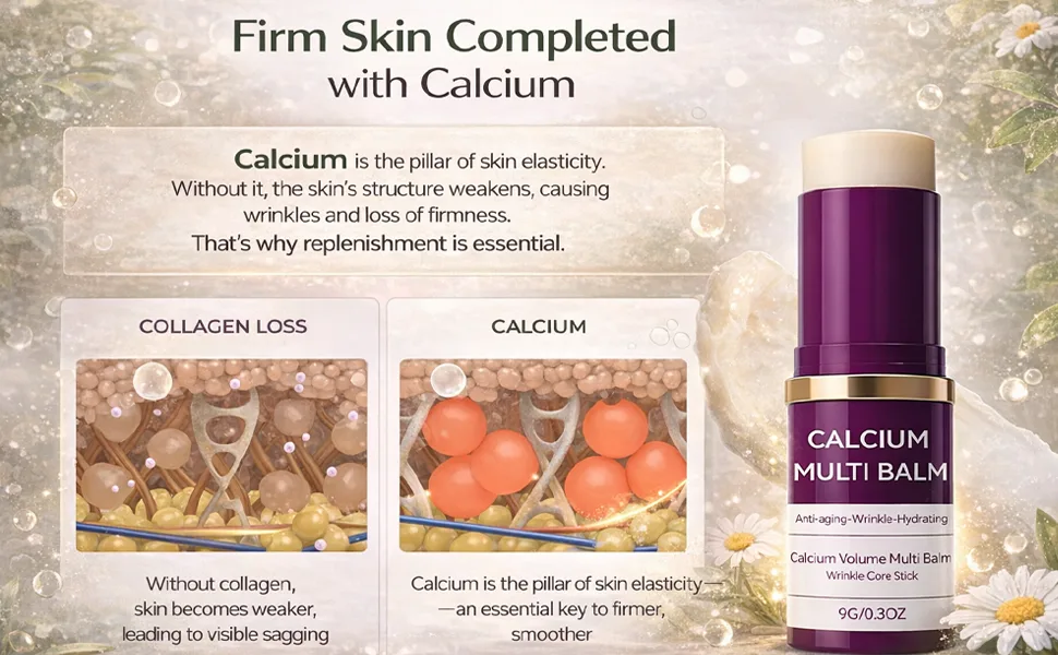 Her Plus Calcium Stick Calcium Balm Stick Wrinkle Core Balm Collagen Moisturing Balms Anti-Aging Hydrating Suitable for Eyes Neck Face (2pcs) - product information 10