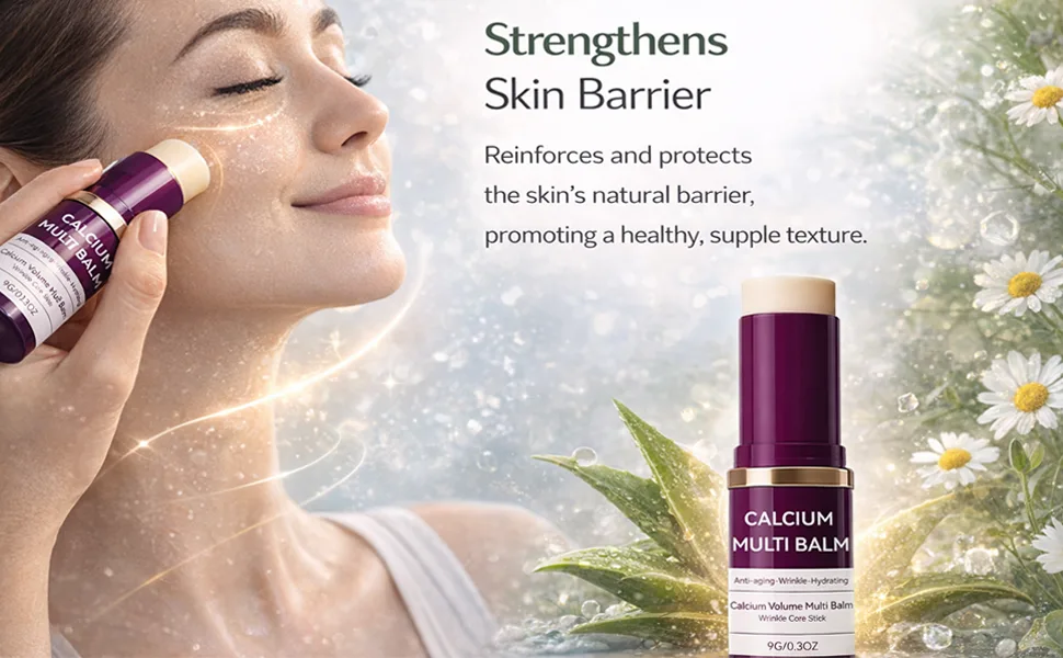 Her Plus Calcium Stick Calcium Balm Stick Wrinkle Core Balm Collagen Moisturing Balms Anti-Aging Hydrating Suitable for Eyes Neck Face (2pcs) - strengthen