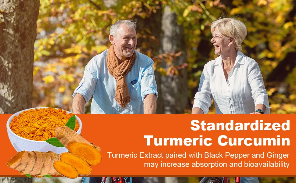 2200mg Liposomal Turmeric Curcumin Supplement with Black Pepper & Ginger Enhanced Absorption - 95% Curcumin Extract for Joint Support 60 Capsules - turmeric curcumin supplement