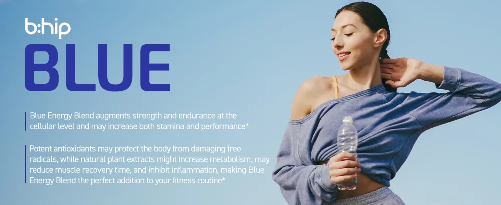 bhip Blue Energy Blend (Strong) - Enhances Strength & Endurance - Boosts Stamina Performance Energy & Recovery - Reduce Soreness - 30 Servings - Blue Energy Blend - Premium A+