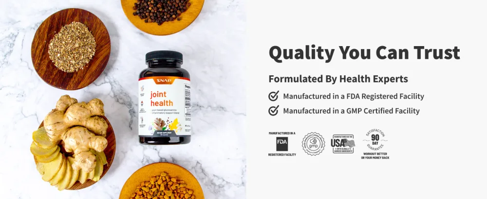 Snap Supplements Joint Health Support Supplement, Plant Based Glucosamine & MSM Supplement, Joint Supplement to Support Movement, Flexibility and Strength, Joint Support Supplement, 90 Capsules - image