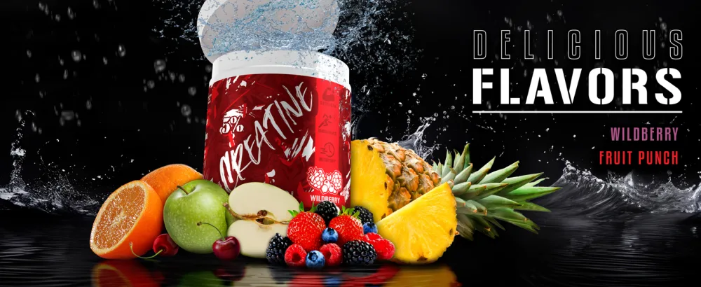 5% Nutrition Code Red Micronized Creatine | Monohydrate Powder Blend | Flavored Creatine for Power, Strength Endurance, Cellular Energy & Cognitive Health (Wild Berry) - Creatine-Flavors