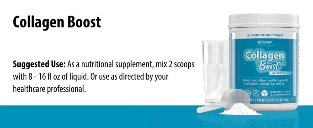 Jigsaw Health Collagen Boost | Promotes Healthy Joints, Cartilage, Skin, and Hair | 30 Servings - Collagen Boost