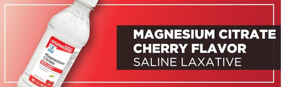Quality Choice Magnesium Citrate Oral Solution, 10oz - Saline Laxative, Supplement for Occasional Constipation Relief, Mag Citrate is a Gentle and Effective Laxative for Regularity (1, Cherry) Cherry 1 - Quality Choice 10oz Magnesium Citrate Cherry Flavor Saline Laxative